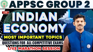 APPSC GROUP 2 INDIAN ECONOMY 🔴LIVE 🔴MARATHON SESSION | MOST EXPECTED QUESTIONS FOR APPSC GROUP 2