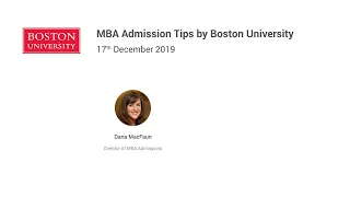 MBA Admission Tips by Boston University