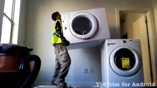 Skinny guy and stacking a washer and dryer