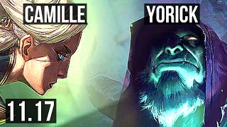 CAMILLE vs YORICK (TOP) | 8 solo kills, 2.0M mastery, 1100+ games | BR Diamond | v11.17