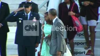 OBAMA AND FIRST FAMILY ARRIVE IN NYC