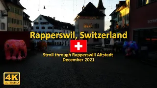 Stroll around the Altstadt of Rapperswil , Switzerland | December 2021【4K】