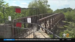 Footbridge Over Paterson Great Falls Closed