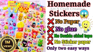 How to make stickers ❌without paper ❌without glue ❌without double sided tape without sticker paper 😱