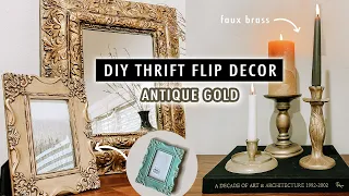 DIY THRIFT FLIP Antique Gold Decor (Testing Techniques and Paints) | XO, MaCenna