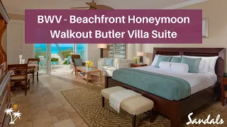 BWV 2024 Tour: Beachfront Honeymoon Walkout Butler Villa Suite | Sandals Emerald Bay