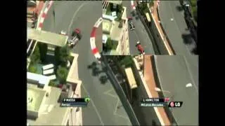 F1 MONACO 11: CRASH ( MASSA - HAMILTON )