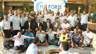 Fijian Minister officiates the Fiji Ports Terminal Limited Bonus Payout Announcement.