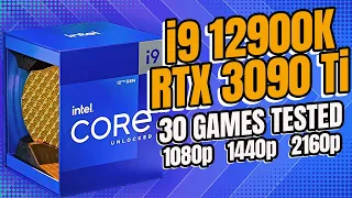 Intel i9 12900k + RTX 3090 Ti | 30 Games Tested | HD 2K 4K