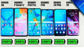 КАКОЙ СМАРТФОН ПРОДЕРЖИТСЯ ДОЛЬШЕ? 🔥 HONOR 9X, HUAWEI P SMART Z, HUAWEI P30 PRO ИЛИ