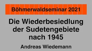 A. Wiedemann: Komm mit uns das Grenzland aufbauen! Die Wiederbesiedlung der Sudetengebiete nach 1945