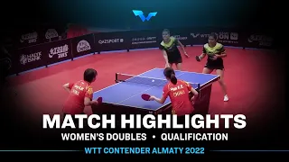 Zong G./Han F. vs Gulchekhra K./Anastassiya L. | WD | WTT Contender Almaty 2022 (Qual)