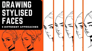 How to draw a stylised face in 5 different ways