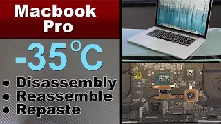 MacBook Pro A1398 disassembly , Thermal Repaste Grizzly Liquid Metal, TEMPERATURE FIX