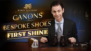 First Shine of My New Canons Bespoke Shoes! Full Shoe Shine Video | Shoe Shine ASMR | Kirby Allison