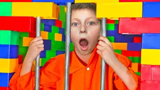 I Put My Little Brother in LEGO Prison for 24 Hours !