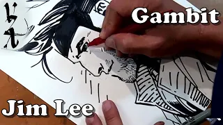 Jim Lee drawing Gambit in 8 Minutes