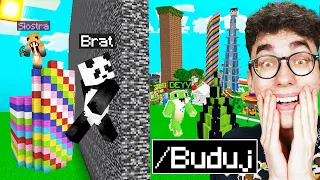 Oszukuje MŁODSZE RODZEŃSTWO w Konkursie Budowania WOJANOWIC w Minecraft!