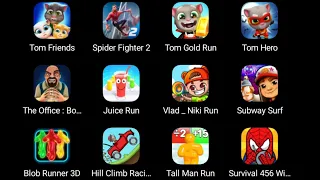 Tom Friends,Tom Gold Run,Tom Hero,Vlad&Niki Run,Sipder Fighter 2,Survival 456 With Super Hero………,