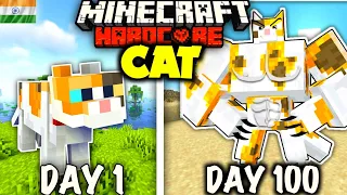 I Survived 100 Days as CAT 😺 in HARDCORE Minecraft (hindi)