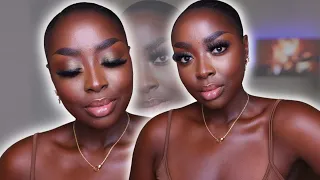 *new* DRUGSTORE SKIN TINT FOR DARK SKIN | FALL 2023 MAKEUP TUTORIAL  @MENA_ADUBEA