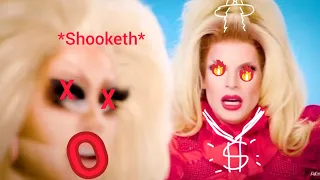 Katya shocking Trixie with her incredible stories and scenarios