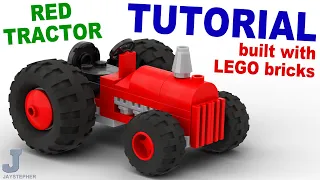 Tutorial On How To Make A Red Tractor With LEGO Bricks