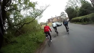 Reckless Boy Racer Fails to Give Way to Cyclists
