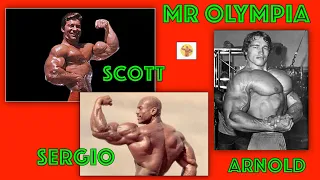 Mr  Olympia Series How Larry Scott Trained Arms, Sergio Oliva; Thighs, Arnold; Muscular Chest |