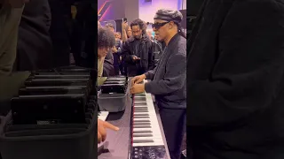 Stevie Wonder with the PocketPiano at NAMM 2024 #keyboard #music #pianist #piano #musician