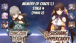 Qingque x SW Team & Sushang Hypercarry Memory of Chaos Stage 4 (3 Stars) | Honkai Star Rail