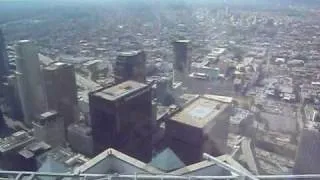 Helicopter landing on the US Bank Building Los Angeles