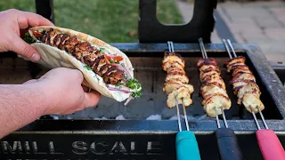 Grilled Chicken Pita Cooked on the Mill Scale Metalworks Yakitori Grill