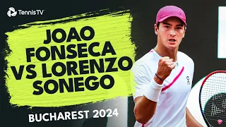 17-Year-Old Joao Fonseca vs Lorenzo Sonego Match Highlights | Bucharest 2024