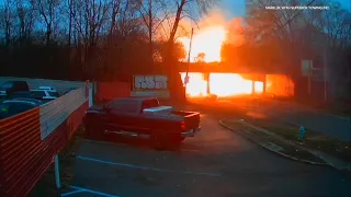 WATCH: Trash truck explodes