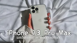 iPhone 13 Pro Max Unboxing, Silver 256gb + Accessories + Set up ✨📱