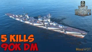 World of WarShips | Shchors | 5 KILLS | 90K Damage - Replay Gameplay 1080p 60 fps