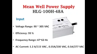 Meanwell HLG-100H-48A Single Output Switching Power Supply