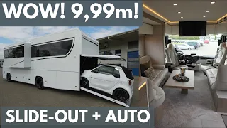 GERMAN CAMPER RV 9.99m HOTEL DESIGN MOTORHOME 2025 with car and Slide-Out from Vario Mobil