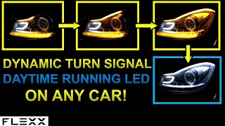 Install Daytime Running Light DRL & Dynamic Turn Signal LED Strip on any Mercedes