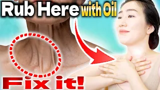 Rub Here with Oil, Turkey Neck will be Firmed up without Surgery! Lymphatic Drainage Oil Massage