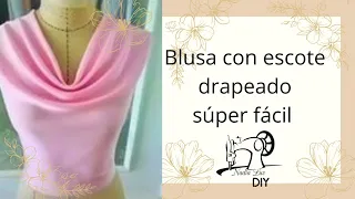 cómo hacer una blusa drapeada, método fácil. blusa escote drapeada o hamaca. blusas bonitas #nadia