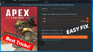 How To Fix Apex Apex Legends Can't Login & Can't Sign In