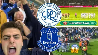 PITCH INVASION & PENALTY DRAMA as QPR SMASH EVERTON OUT! - (Carabao Cup 3rd Round)