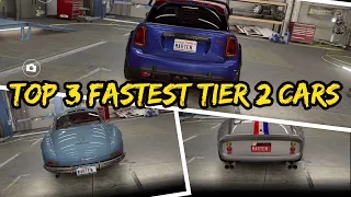 CSR Racing 2 | TOP 3 FASTEST TIER 2 CARS | with Tunes & Times