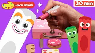 Color Crew Magic | Educational Video | Make Up Kit & Farm Animals | Learn Colors | Drawing For Kids