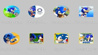 Sonic Dash,Sonic at the Olympic Games,Sonic Boom,Sonic Jump,Sonic Forces,Sonic CD,Sonic 1 Episode 2