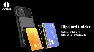 Casebus - Flip Hidden Pocket Wallet Phone Case - Card Slot Credit Card Holder Cover