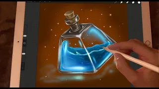 😴 iPad ASMR - Painting a POTION glass 🧪- Clicky Whispers - Writing Sounds