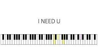 BTS - I NEED U (Suga's piano ver.) - TUTORIAL